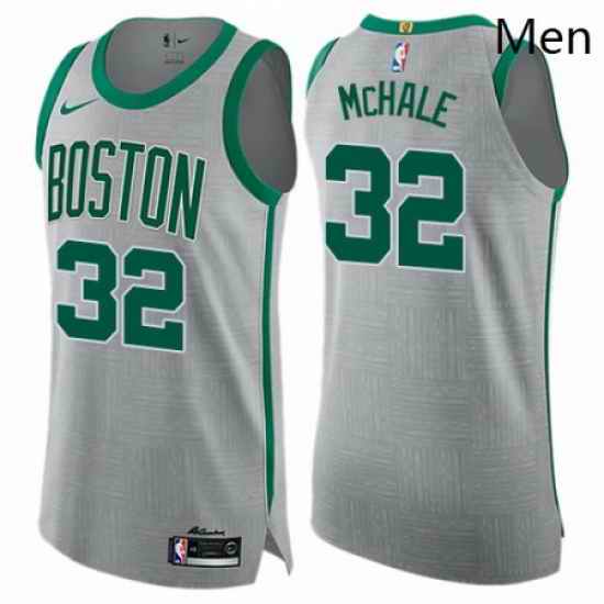 Mens Nike Boston Celtics 32 Kevin Mchale Authentic Gray NBA Jersey City Edition
